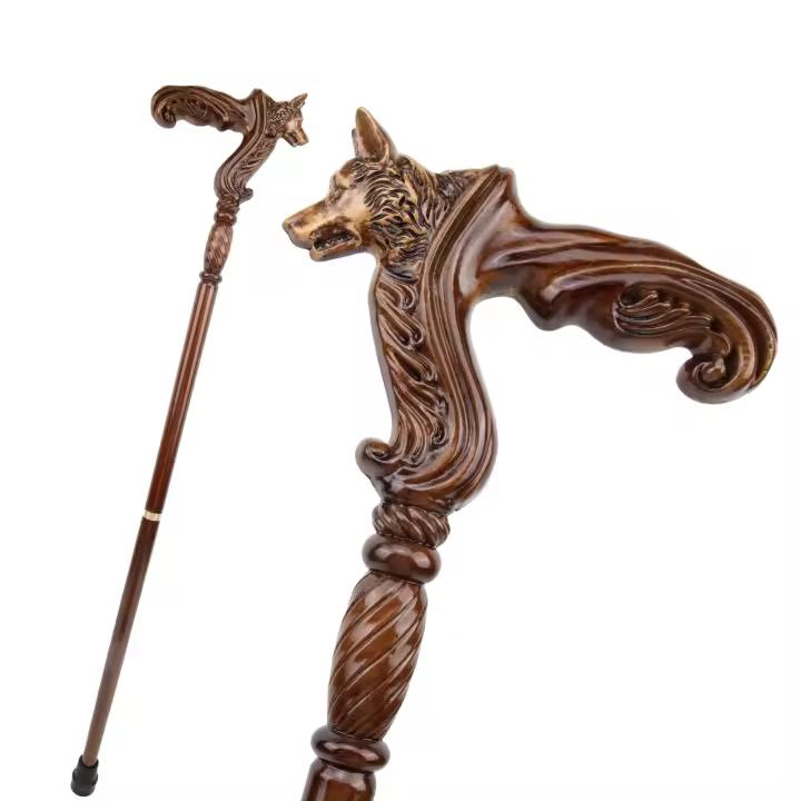 Bastón De Madera Marrón De Moda Para Caminata Decorativo Para Vampirejos Cospaly Fiesta De Halloween Mace Varita Cruz 93cm - 1