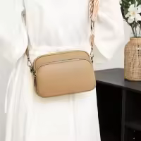 Bolso cruzado de piel auténtica para mujer, bandolera de diseñador de lujo, Color sólido, 100%, 2023 - details 13