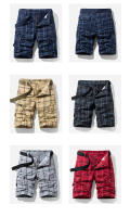 Shorts De Verano Para Hombre, Deportivos Y Casuales, Patrón a Cuadros, Pantalones Rectos, Algodón Puro, Múltiples Bolsillos, Workwear Suelto - details 7