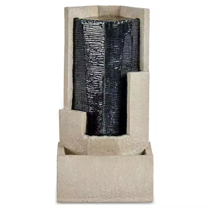 Gift Decor Fuente Triángulo Marrón Negro Resina 21 X 48,5 X 25 Cm - Ideal para Decorar Tu Hogar - 1
