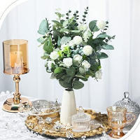 5/10/20Pcs Hojas De Eucalipto Artificiales Ramas Silver Dollar Flores Falsas Para Decoración De Bodas Y Eventos - details 2