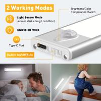 Lámpara De Armario Inalámbrica Con Sensor De Movimiento Y Control De Brillo Dimable 3 Modos De Color Recargable Por USB Para Cocina Armario Escaleras Decoración - details 1