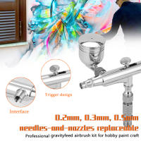 Kit De Aerógrafo Profesional Para Modelado Y Pintura Con Adaptador G1/8 Llave De 2 Copos De Flujo 2 Agujas 2 Boquillas - details 0