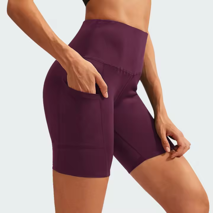 Pantalones cortos de Yoga para mujer, pantalones cortos de entrenamiento de cintura alta para gimnasio, Fitness, Yoga, levantamiento de glúteos, mallas de yoga para correr, pantalones cortos de ciclismo - 1