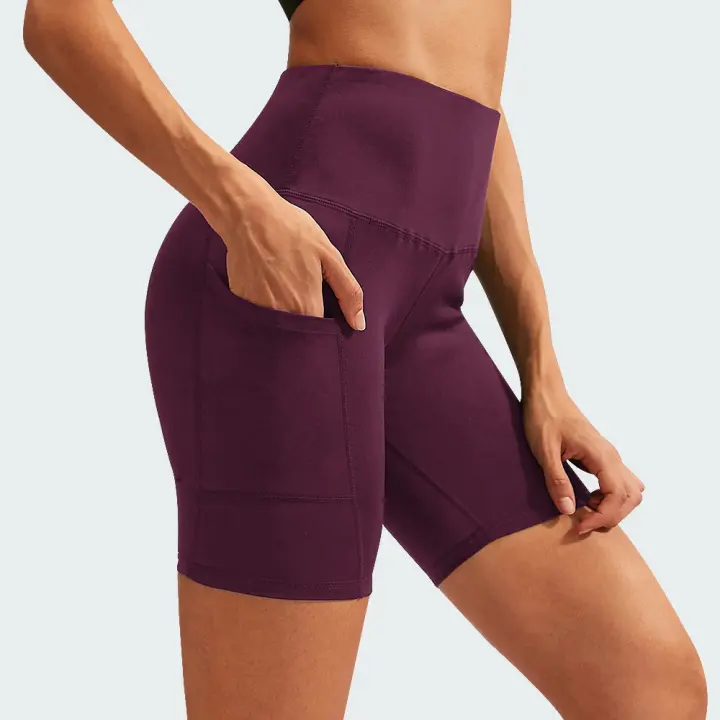 Pantalones cortos de Yoga para mujer, pantalones cortos de entrenamiento de cintura alta para gimnasio, Fitness, Yoga, levantamiento de glúteos, mallas de yoga para correr, pantalones cortos de ciclismo - 1
