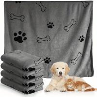 Toalla Para Mascotas 60x100cm Drying Rápido Microfibra Absorbente Azul Gris Para Perros Y Gatos Producto De Baño Para Animales - details 6