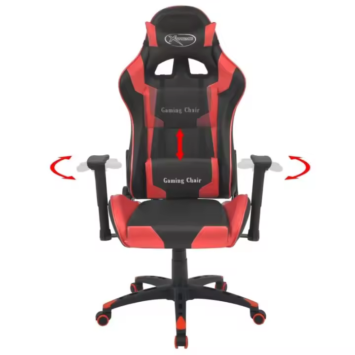 Silla de escritorio Aston reclinable altura ajustable roja 126-136x70x71 cm - 1