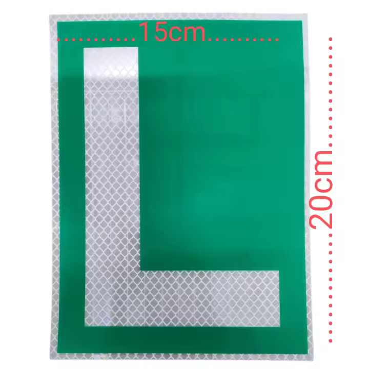 Placa L Pegatina Exterior Adhesiva De Conductor Novel Para Coches con Lunas Tintadas Homologada Reflectante - 1