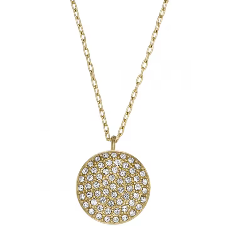 Collar FOSSIL Mujer Acero Dorado Cristales Brillantes - 1