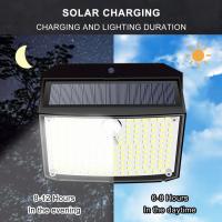 Lámpara Solar Exterior 158 LED Con Sensor De Movimiento Impermeable 3 Modos Luz De Pared Para Jardín Alambrado Patio Garaje - details 3