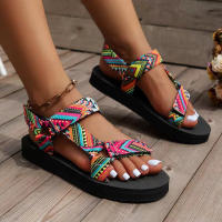 Sandalias De Verano Para Mujer Alpargatas Planas Con Cuerda De Lino Tallas Grandes Zapatos Casuales Para Playa Y Exterior - details 2