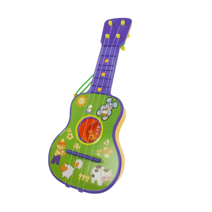 Guitarra Infantil Reig Morado Verde 4 Cuerdas - 1