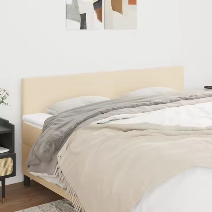 vidaXL Cabeceros 2 unidades de tela color crema 100x5x78/88 cm - 1