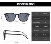 Gafas De Ciclismo Cuadradas Para Hombres Y Mujeres Marco Rectangular Solares Para Mujer Gafas De Moda Retro Y2K Grados Hip Hop Protección UV400 - details 1