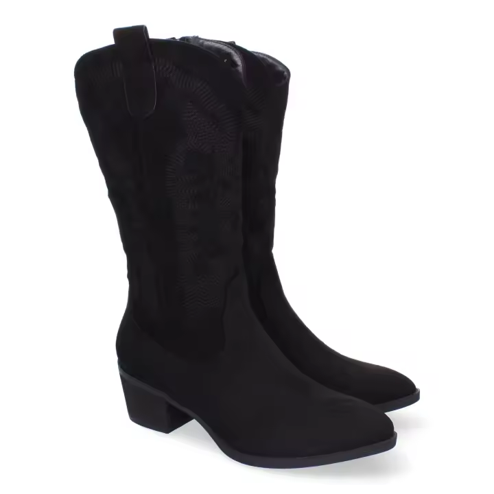 PuntoSalao Botas de tacón campero cómodas para mujer color negro YG805 - 1