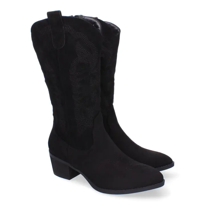 PuntoSalao Botas de tacón campero cómodas para mujer color negro YG805 - 1