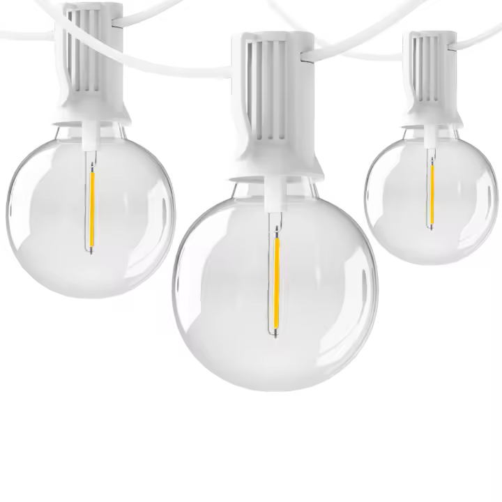 Cadena De Luces De Bola G40 LED 30M 15M Para Bodas Y Fiestas Conectables Decoración Para Jardín Y Atrás De Casa Luz Caliente Blanca - 1