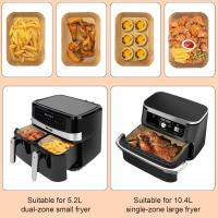 Papel Para Freidora de Aire,150 Piezas Papel Horno Rectangular Papel de Horno para Ninja Foodi FlexDrawer Dual Zone AF500EU AF500EUCP 10,4 L,Desechable Papel Air Fryer de Horno - details 2