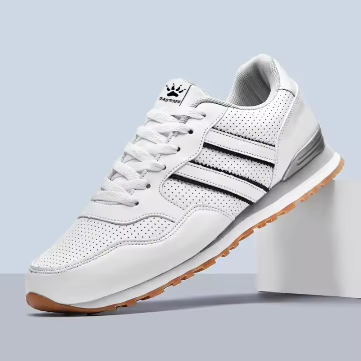 Zapatos De Correr Clásicos Para Hombres 2024 Mocasines Deportivos Ligeros De Cuero Transpirables Y Cómodos Para Exterior Y Casual - 1