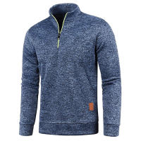 Sudadera De Punto De Polyester Para Hombre Con Cuello Alto Y Cremallera Media Casual Para El Día a Día Estación Primavera Otoño Sin Capucha - details 3