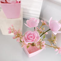 Mini Plantilla De Flores Artificiales Para Decoración Del Hogar Y Oficina Uso Año round Para Mesas Y Estantes En Habitaciones Estudios Y Dormitorios - details 3