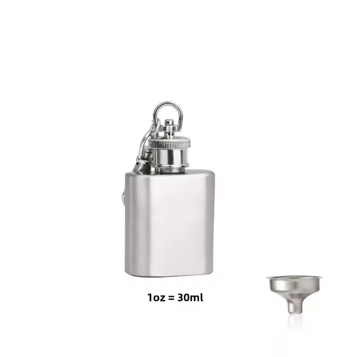 LMETJMA Botella De Bolsillo De Acero Inoxidable Con Taza Y Cierre Funnel Para Alcohol Whiskey KC0139 Varios Tamaños Disponibles - 1