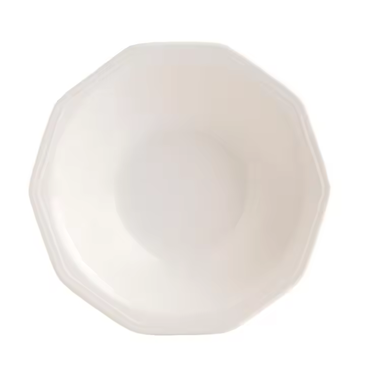 QUEEN'S ARTIC WHITE Plato Hondo  Cerámico 21,5CM Blanco Brillo Loza vitrificada de estilo ingles Apilable - 1