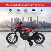 HOMCOM Moto Eléctrica para Niños 3+ años Moto de Juguete Infantil Batería 6V con Luces y Música 105x52.3x62.3cm - details 3