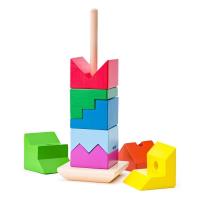 Juguete educativo Torre de madera encajables para apilar formas en colores Woody - details 1