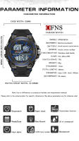 Reloj De Pulsera Deportivo Para Hombre OFNS 5ATM Impermeable G-Style Militar Sport Cuero Mecánico Pantalla LED Digital Multifuncional - details 6