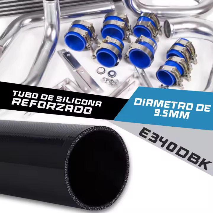 MODAUTO/Tubo silicona reforzado a medida negro 3/4 capas  alto rendimiento - 1