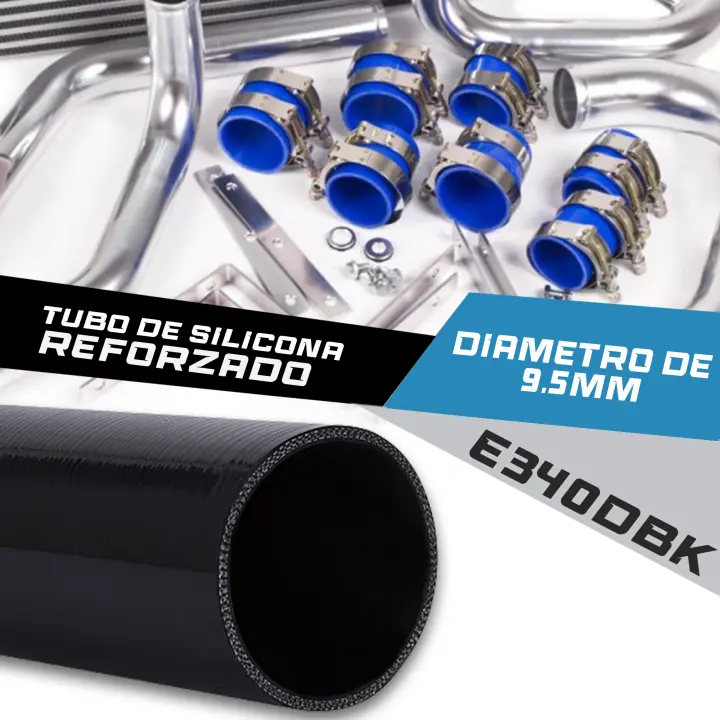 MODAUTO/Tubo silicona reforzado a medida negro 3/4 capas  alto rendimiento - 1