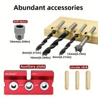 Juego De Guía De Agujeros Para Carpintería 3 En 1 Universal Juego De Cam Jig De Aguja Ajustable Para Locador De Agujeros De Bolsillo Herramienta Manual - details 6