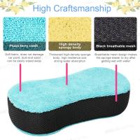 Esponja De Limpieza Para Coche Alta Absorción De Agua Microfibra Bloque Eliminación De Polvo Esponja De Esponja De Felpa Coral Herramienta De Limpieza - details 5
