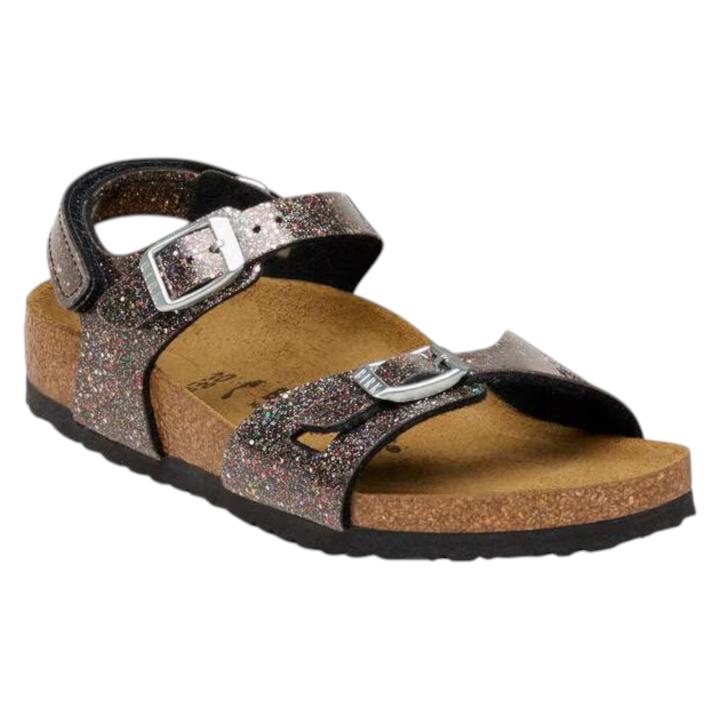 Birkenstock rio as kids cosmic sparkle black multi girl's sandal