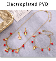 Maple inoxidable ZIRCON Árbol de Navidad Colección de Navidad collar Colgantes pendientes pulsera juego adecuado para Niñas accesorios Elegantes - details 7