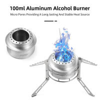 Mini Estufa De Camping Con Quemador De Alcohol De Aluminio De 100ml Y Soporte De Acero Inoxidable Plegable Para Montañismo Supervivencia Entrenamiento - details 10