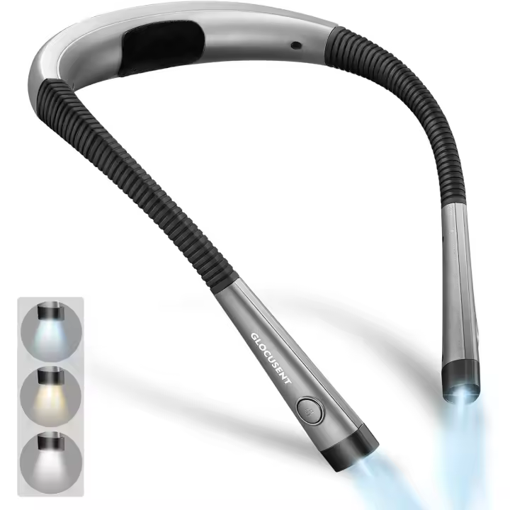Luz recargable de cuello Reag, lámpara para Reag en la cama, 3 colores, 6 niveles de brillo, brazos plegables, larga vida útil, perfecta para Reag, tejer, Repaching [Clase energética A ++] - 1