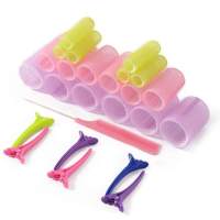 25-pack Hair rollers, Clips, Comb w. divider, Hair rollers, curlers multicolor - details 0
