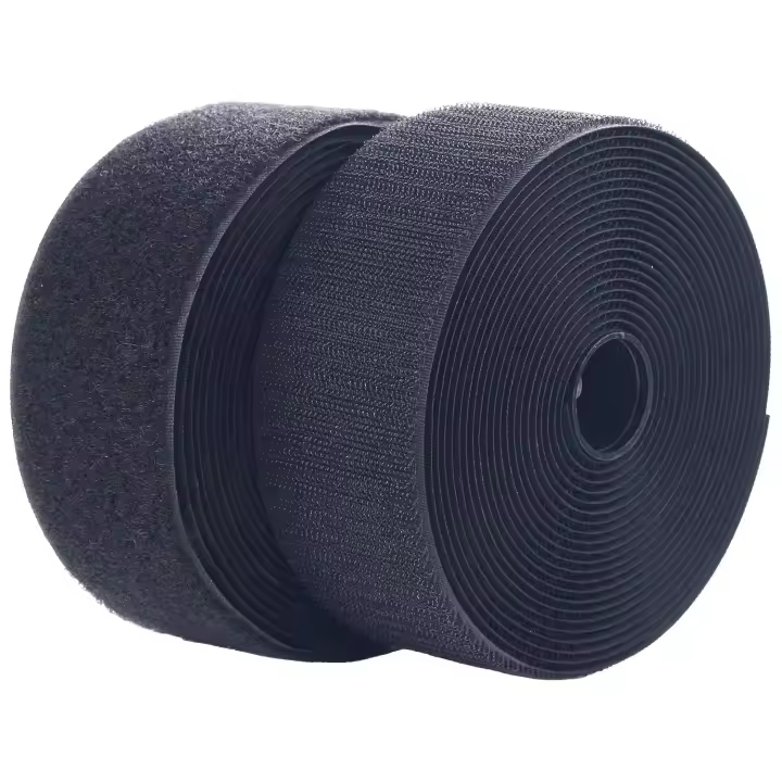 Cinta de nylon 5 cm x 5 m Cierre de nylon de ancho Almohadilla Cinta de bucle y cinta de gancho, Sin adhesivo cinta de bucle y cinta de gancho, negro (NHB223) - 1