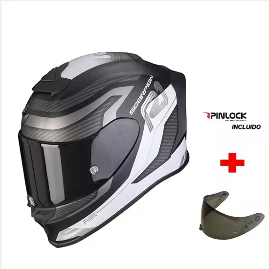 SCORPION EXO-R1 AIR VATIS MATE BLANCO+PANTALLA NEGRA+PINLOCK - 1