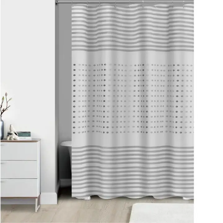 NQT Cortina de Baño Impermeable para Ducha, Bañera PEVA PVC Sin Olor Sin Cloro Incluye 12 Ganchos 178x183cm - 1