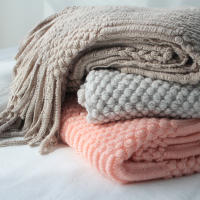 Manta Bohemia Blanca Texturizada Grande Tejida Vintage Lujo Para Cama Sofá Cubierta De Manta De Algodón Acrílico 100% - details 8
