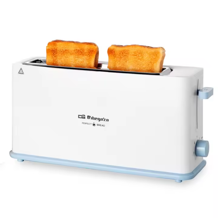 Orbegozo tostador de ranura larga TO 4014, parada rápida, bandeja recogemigas, calienta panecillos, 7 niveles tostado, 850 W - 1