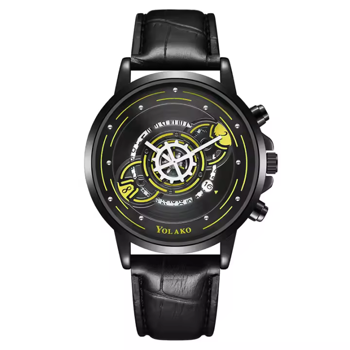 Nuevo reloj para hombre con calendario creativo y moderno, correa de cuero, para estudiantes, un reloj con un diseño único y funcional - 1