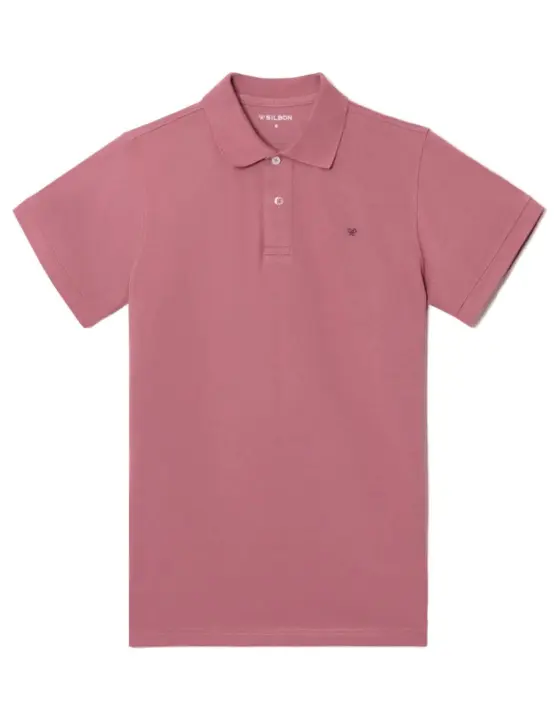 Polo Silbon clasico liso burdeos manga corta para hombre - 1