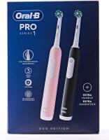 Oral-B | Pro Series 1 - Cepillo de dientes eléctrico, paquete doble, 2 cabezales de cepillo, 3 modos de cepillado y sensor de presión para cuidado dental, rosa/negro - details 0