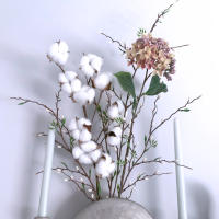 Rama De Flores Secas Blancas Artificial Para Decoración De Bodas Y Fiestas Eucalipto Y Algodón Decoración De Hogar Sin Químicos - details 0