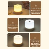 Lámpara De Noche LED Recargable Toque Para La Cama Con 3 Colores Iluminación Suave Para Lectura Y Protección Ocular En El Dormitorio - details 4