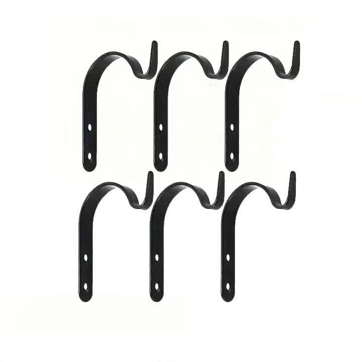 4Pcs Ganchos De Hierro Fundido En J Para Mejoras Del Hogar Y Pintura De Macetas Con Flores Accesorios Para Ropa - 1